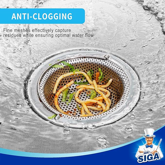 MR.SIGA Kitchen Sink Strainer, Stainless Steel Sink Drain Strainer, Dishwasher - Image 3