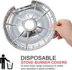 Dreyoo 60 Pcs Electric Stove Burner Covers, Disposable Aluminum Foil Drip Pan - Image 5