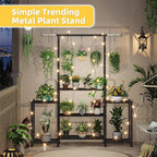 Simple Trending Plant Stand Indoor Outdoor, Metal 3 Tier Tall Hanging Plant Shelf for Multiple Flower Planter Large Heavy Duty Ladder Plant Holder for Garden, Black - Image 3