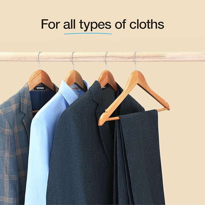 Premium Wooden Hangers 20 Pack - Image 2