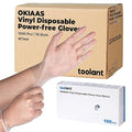 OKIAAS Disposable Gloves L, Bulk of 1000 Pcs|Latex and Powder-Free Clear Vinyl by OKIAAS