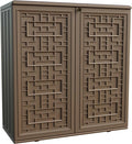 Indoor Outdoor Storage Cabinet Waterproof with 1 Shelf, Plastic Outdoor Storage Cabinets for Patio/Garden/Backyard, Size 34.3''L*15''W*36.2''H(Brown) by Mrosaa