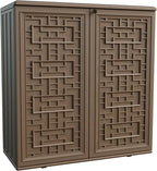 Indoor Outdoor Storage Cabinet Waterproof with 1 Shelf, Plastic Outdoor Storage Cabinets for Patio/Garden/Backyard, Size 34.3''L*15''W*36.2''H(Brown) by Mrosaa