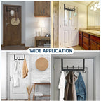 TICONN Over The Door Hooks, 5 Heavy Duty Tri Coat Rack All Metal Coat Hanger - Image 7