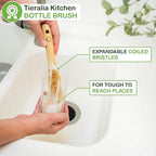 Tieralia Bamboo Dish Brush Gift Set – 5-Piece Kitchen Cleaning Set - Image 2