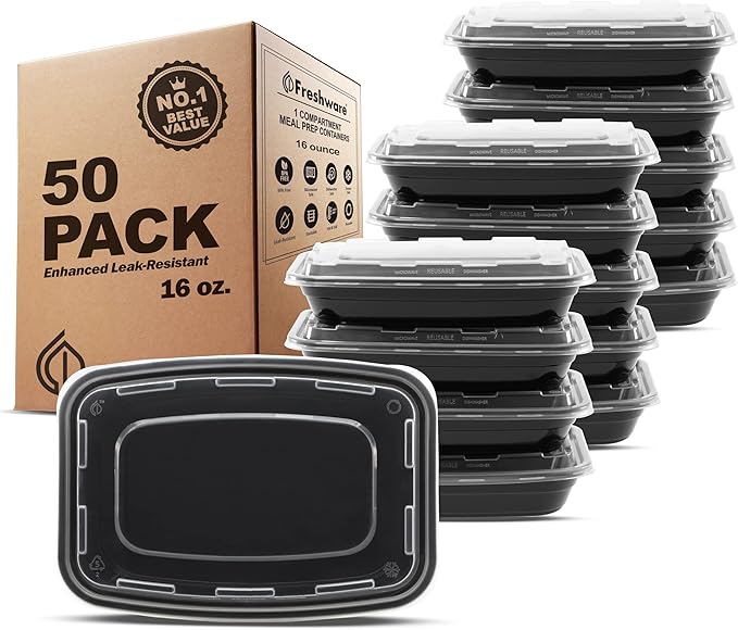 Freshware Meal Prep Containers 1 Compartment Food Storage Containers by Freshware