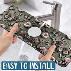 Cute Butterfly Sink Splash Guard Pink Flower Faucet Absorbing Mat Fast Drying - Image 5