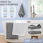 4-Pack Striped Hand Towels, thick 450GSM, Ultra-Absorbent & Quick-Drying ，100% - Image 5