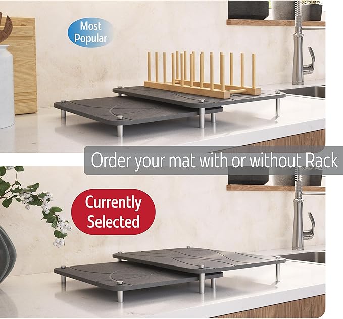 Large Stone Drying Mat for Kitchen Counter | 15.8” x 11.8” Dish Drying Mat - Image 7