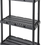 Gracious Living 4 Pack Light Duty Storage Shelves, Knect-A-Shelf 3-Shelf Ventilated Shelving Rack Organizer for Home, Garage, Basement, Laundry, Black - Image 9