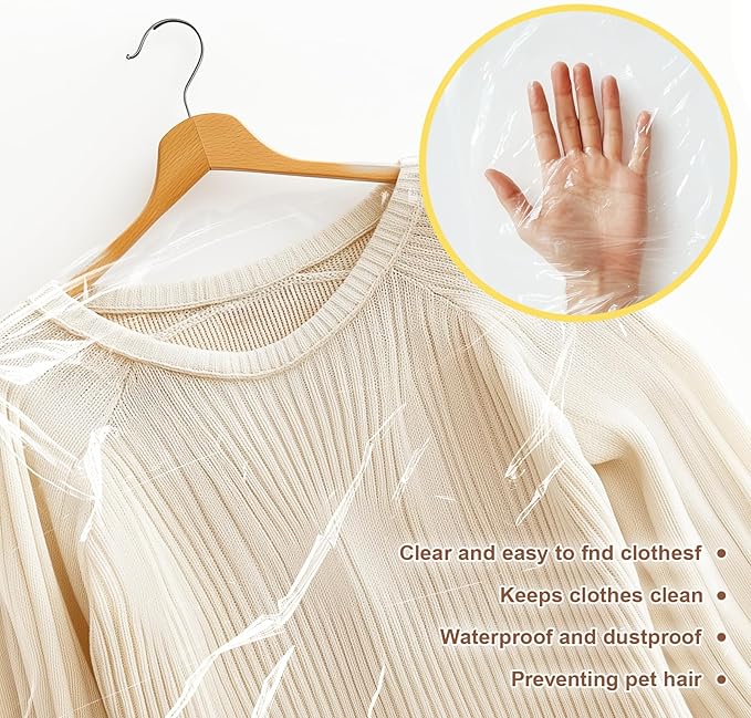 40 Pack Clear Garment Bags for Clothes - Image 3