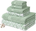 Modern Threads Trefoil Filigree 6-Piece 100% Cotton Towel Set – Reversible Yarn by ModernThreads