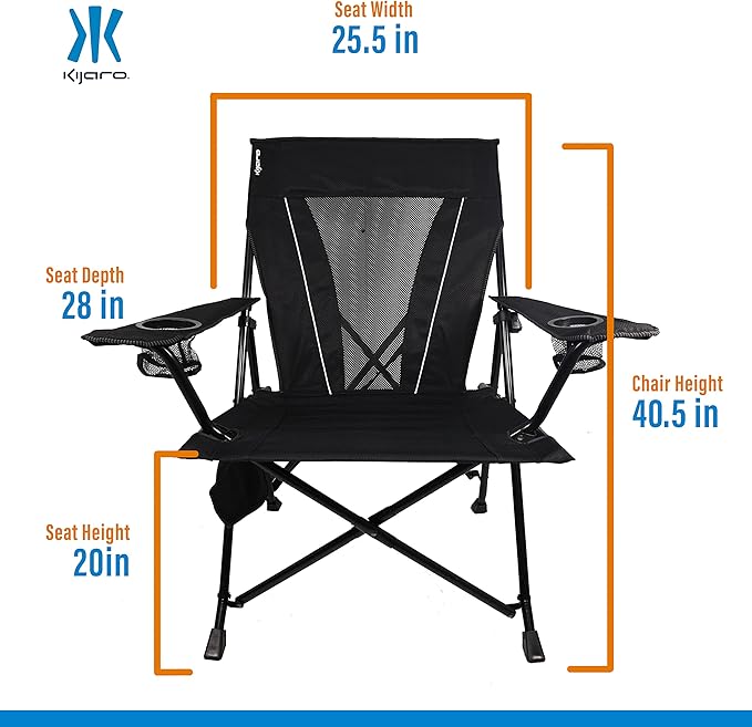 Kijaro XXL Dual Lock Portable Camping Chair - Supports Up to 400lbs - Enjoy The Outdoors in a Versatile Folding Sports & Outdoor Chair - Image 2