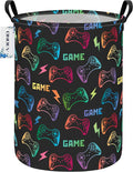 Round Foldable Handle Storage Basket toys Organization Bin Versatile Clothes by ONOEV