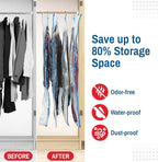 Hanging Vacuum Storage Bags for Clothes & Coats – 8 Pack Vacuum Seal Garment - Image 2