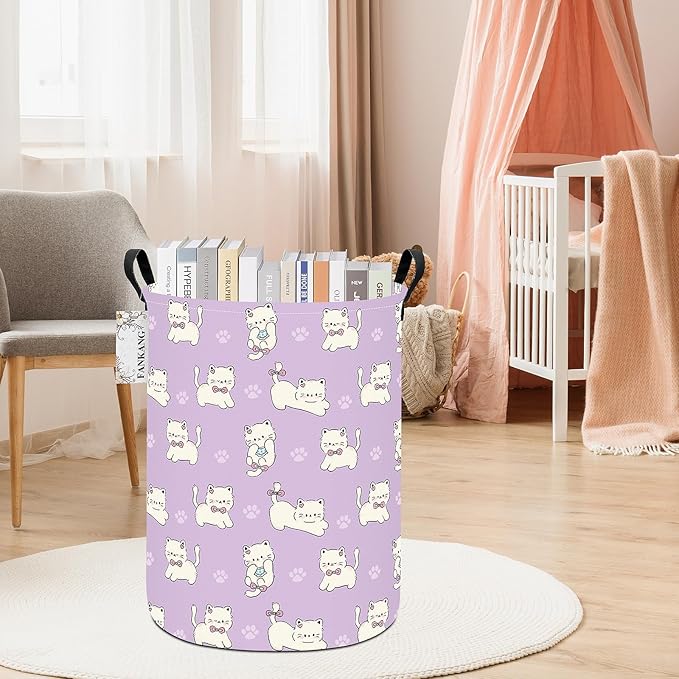 FANKANG Storage Basket, Nursery Hamper Canvas Laundry Basket Foldable - Image 5