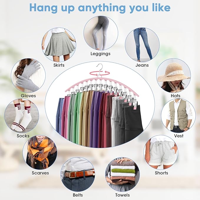 3 Pack Legging Organizer for Closet Hanging, Pants Hangers - Image 4