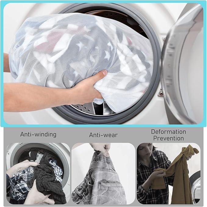 OTraki Large Mesh Laundry Bags 28x35 inch Zipper Mesh Lingerie Bags - Image 5