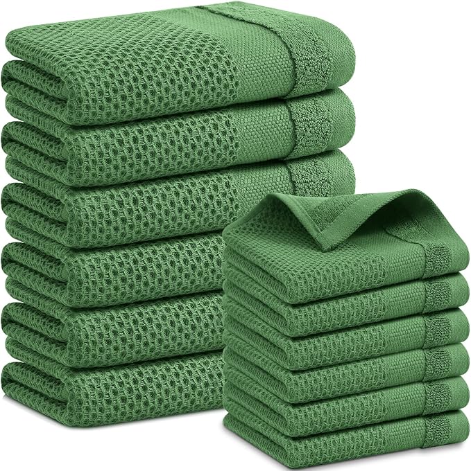 Homaxy Kitchen Towels and Dishcloths Set, 12 x 12 and 13 x 28 Inches, Super by Homaxy