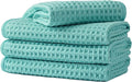 Microfiber Waffle Face Towels, 4 Pieces, Fast Drying, Lint Free 430 GSM by Unknown