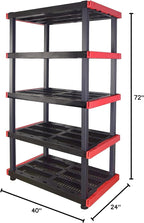 CX Craftsman 5-Tier Highly Durable Storage Rack, 5 Shelves That Support up to 200lbs/shelf, Organization and Storage, Weather-Resistant Design, Easy Assembly, American Made (72.3”H x 40”W x 24”D) - Image 3