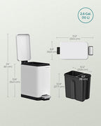 SONGMICS Bathroom Trash Can, 2.6-Gallon Trash Bin - Image 7