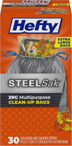 Hefty Steelsak Heavy Duty Large Trash Bags, 39 Gallon by Hefty