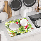 Watercolor Christmas Dish Drying Mat 16 x 18 Inch - Image 6