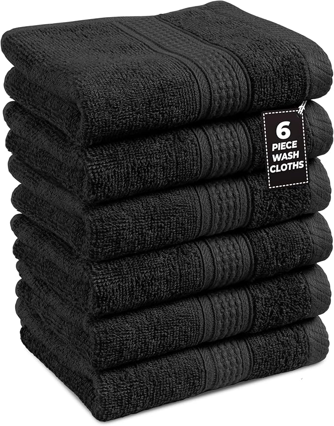 Black Hand Towels for Bathroom by LaneLinen