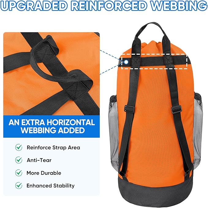 BALEINE 150L Laundry Bag Backpack, 900D Oxford Fabric Large Travel Laundry Bags - Image 2