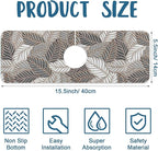 Embossed Leaf Texture Sink Splash Guard Grey Leaf Faucet Absorbing Mat Fast - Image 2