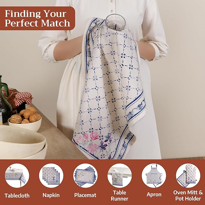 Maison d' Hermine Kitchen Towels Set of 3 100% Cotton 27.50" x 20" Reusable - Image 4
