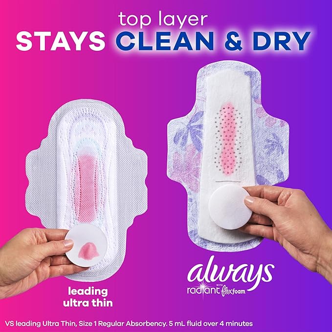 Always Radiant Feminine Pads for Women, Flexfoam Pads - Image 4