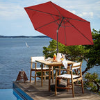 JEAREY 7.5FT Patio Umbrella Outdoor Market Umbrella with 6 Sturdy Ribs, Push Button Tilt/Crank Table Umbrella for Garden, Deck, Backyard and Pool, Red - Image 4