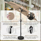 Simple Deluxe 9' Patio Umbrella Outdoor Table Market Yard Umbrella with Push Button Tilt/Crank - Image 3