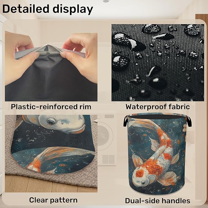 Japanese Style Fish Laundry Basket - Image 5
