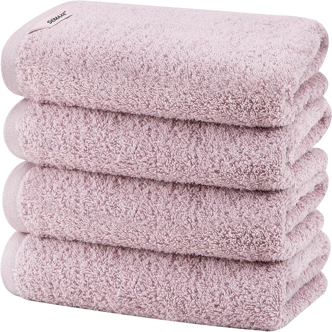 SEMAXE Purple Hand Towels for Bathroom, 100% Cotton Towels by SEMAXE