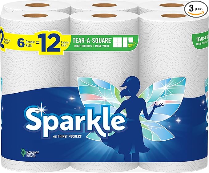 Sparkle Tear-A-Square Paper Towels, 2 Double Rolls by Sparkle%C2%AE