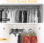 Legging Organizer for Closet, Metal Yoga Pants Hangers 4 Pack w/10 Clips Holds - Image 3