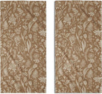 Brown Spring Floral Hand Towels by Aytipun