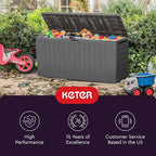Keter Marvel Plus 71 Gallon Resin Outdoor Storage Box for Patio, Balcony & Garden – Weather‑Resistant Deck Box for Cushions, Pillows, Pool Floats & Tools, Light Grey - Image 11