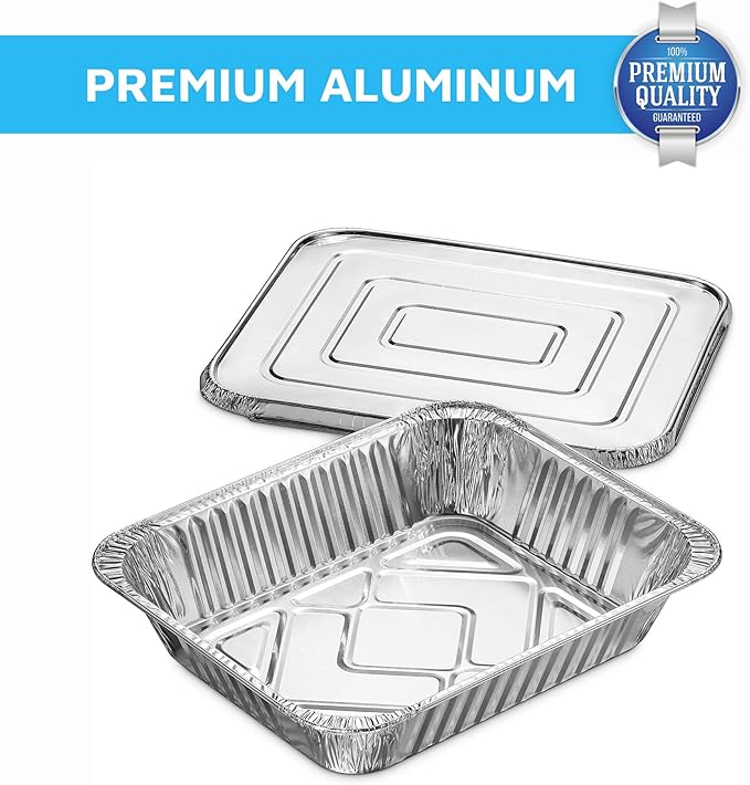 MontoPack 9x13 Aluminum Foil Half Size Roasting Pans - Image 6