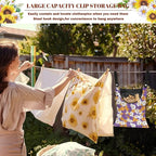 2 Pcs Clothes Pin Hanging Bag, Hippie Flower Multi-Functional Clothespin Bag - Image 5