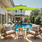 MEWAY 10ft Patio Umbrella Outdoor Table Umbrellas with Push Button Tilt and Crank, Market Umbrella 8 Sturdy Ribs for Deck, Garden, Pool and Backyard, Apple Green - Image 9