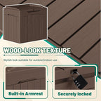 Devoko 30 Gallon Resin Deck Box 2 Pack Outdoor Indoor Waterproof Storage Box for Patio Furniture Pool Accessories Storage for Cushion Garden Tools (Brown, 2 Pack) - Image 2