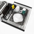 Roll Up Dish Drying Rack Over The Sink, 304 Stainless Stee Dish Drainer by Dolreiik