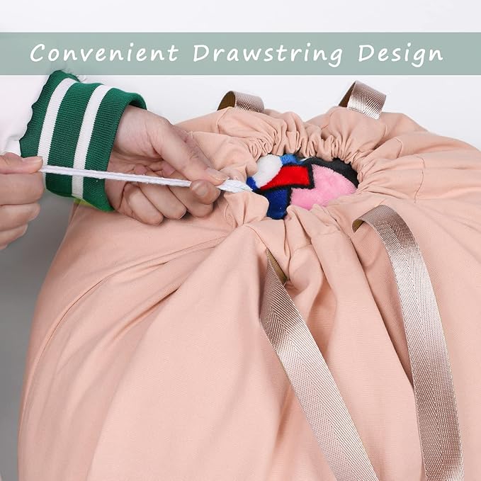 Cotton Canvas Laundry Bag with Handles & Drawstring Straps, Heavy Duty Extra - Image 3