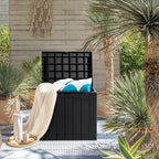JUMMICO 31 Gallon Resin Deck Box Waterproof Indoor Outdoor Storage Boxes for Patio Furniture Cushions and Garden Tools (Black) - Image 4