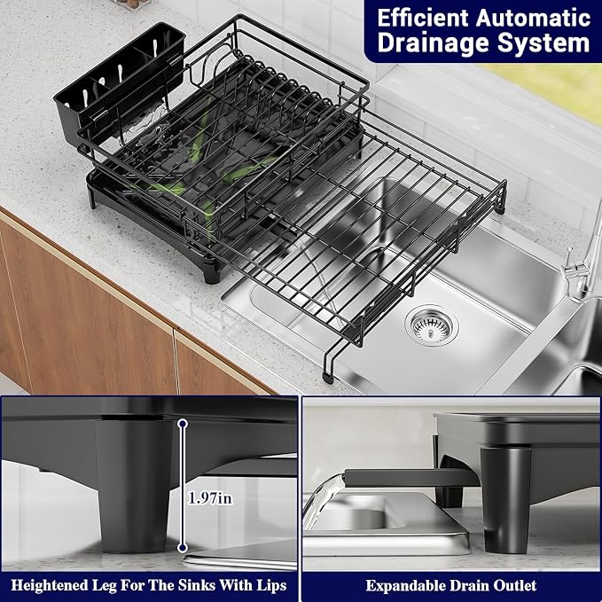 Large Dish Drying Rack, Dish Rack, Dishware Drying, Over Sink & Countertop - Image 3