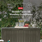 Keter Marvel Plus 71 Gallon Resin Outdoor Storage Box for Patio, Balcony & Garden – Weather‑Resistant Deck Box for Cushions, Pillows, Pool Floats & Tools, Mossy Brown - Image 3